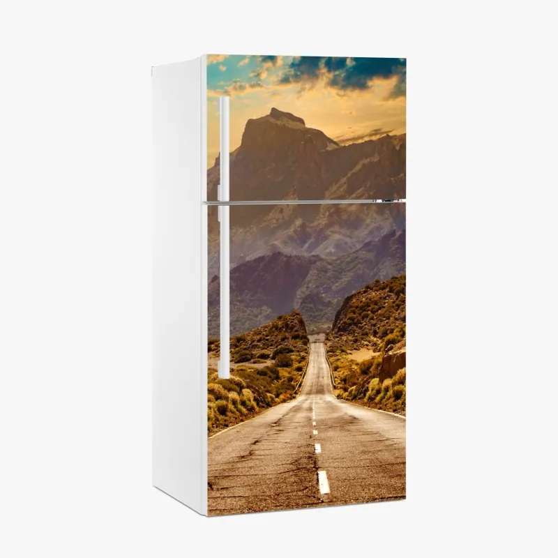 Naklejka na lodówkę beżowa tekstura marmuru z białymi żyłami – Wallissimo®