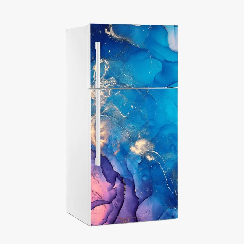 Naklejka na lodówkę złote liście w stylu line art – Wallissimo®