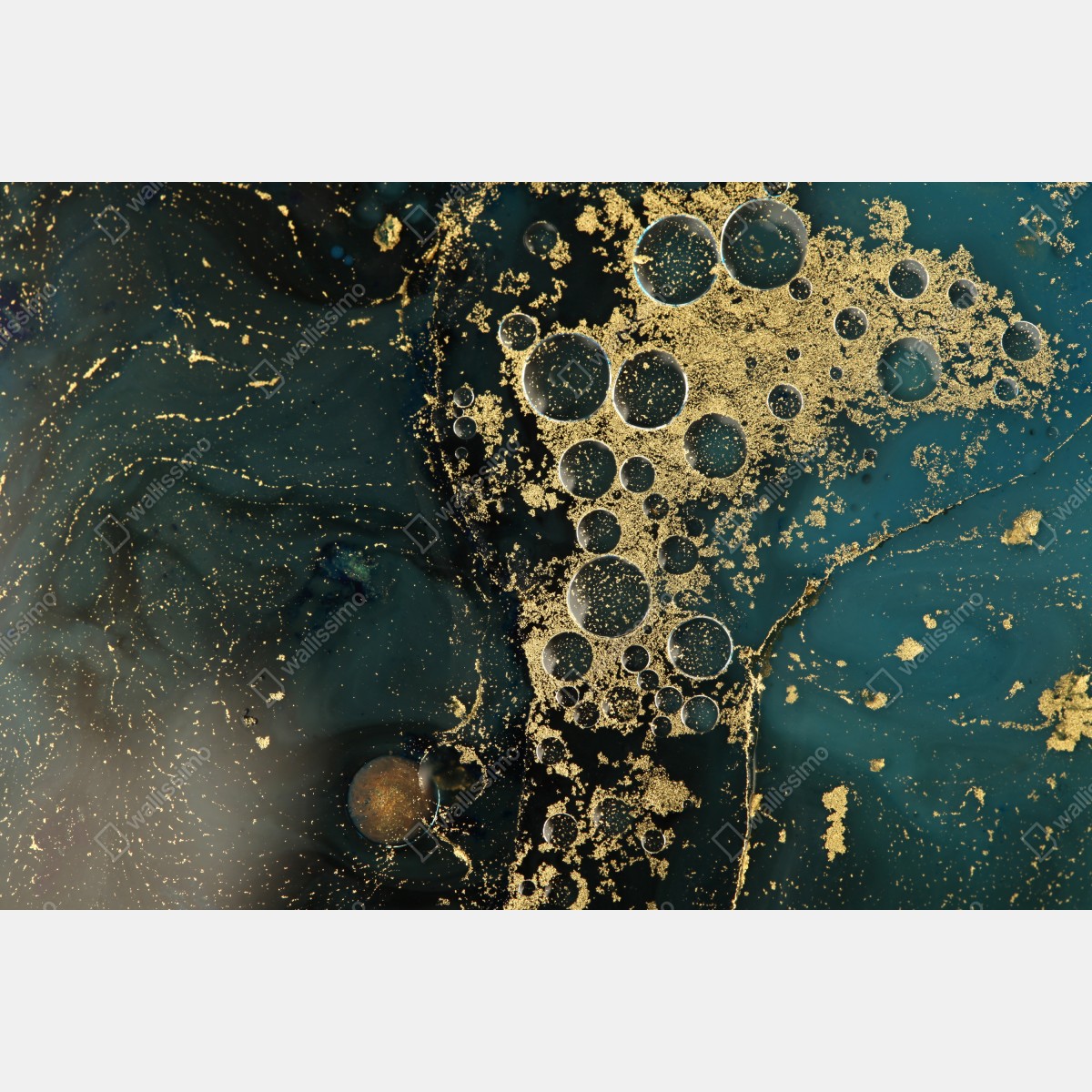 Naklejka na lodówkę turkusowo-złota abstrakcyjna marmurkowa faktura – Wallissimo® Naklejka na lodówkę turkusowo-złota abstrakcyjna marmurkowa faktura – Wallissimo®