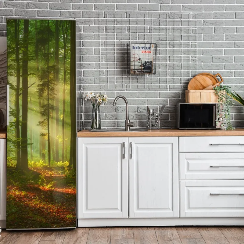 Naklejka na lodówkę zabawny tropikalny wzór geometryczny – Wallissimo®