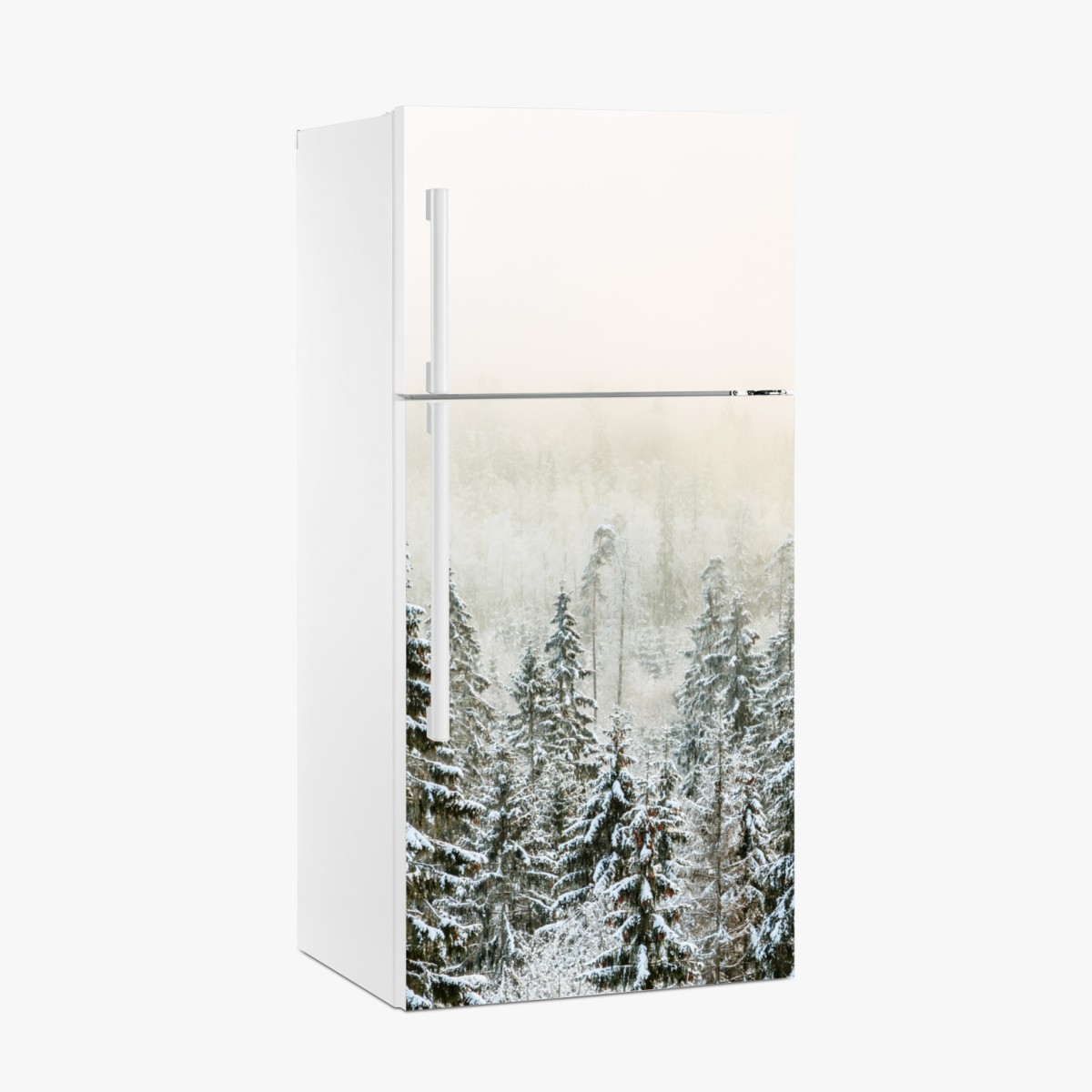 Fridge sticker winter forest in soft fog