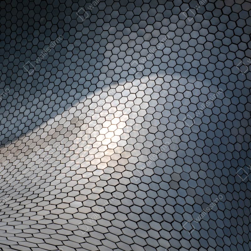 Naklejka na lodówkę metaliczna heksagonalna elewacja geometryczna – Wallissimo® Naklejka na lodówkę metaliczna heksagonalna elewacja geometryczna – Wallissimo®