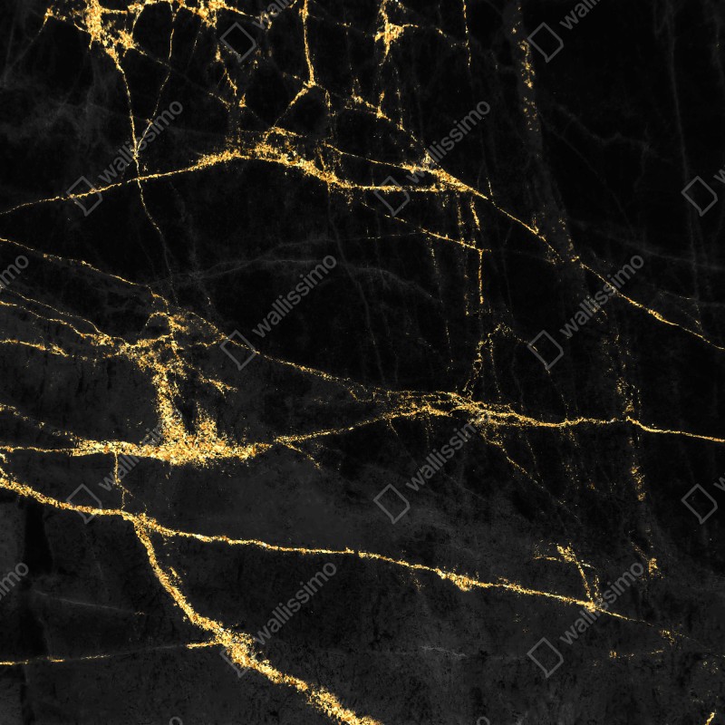 Naklejka na lodówkę czarny marmur ze złotymi żyłami – Wallissimo® Naklejka na lodówkę czarny marmur ze złotymi żyłami – Wallissimo®