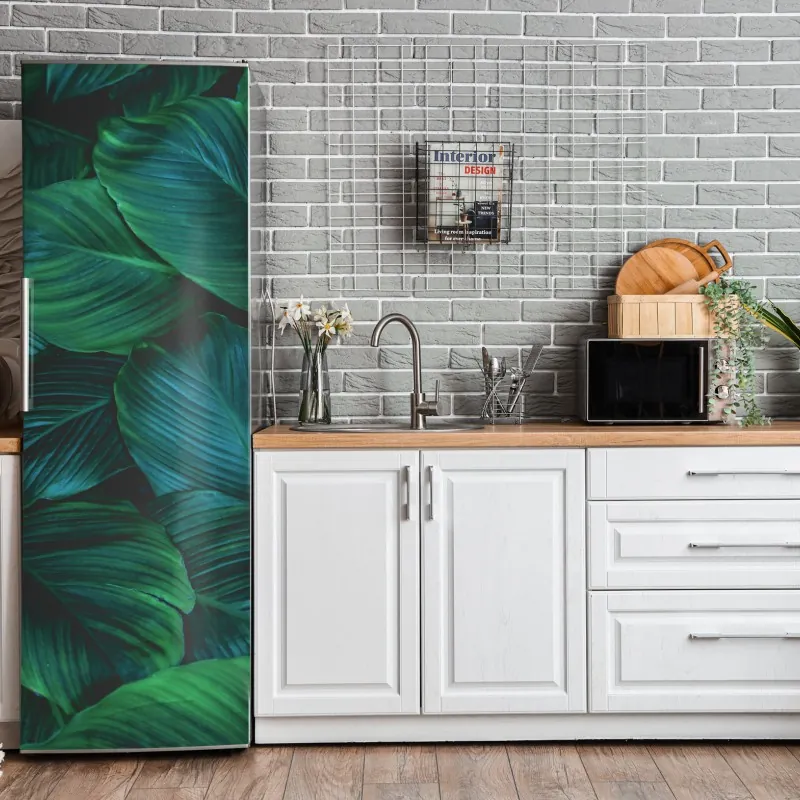 Naklejka na lodówkę tropikalny wzór strelicji – Wallissimo®