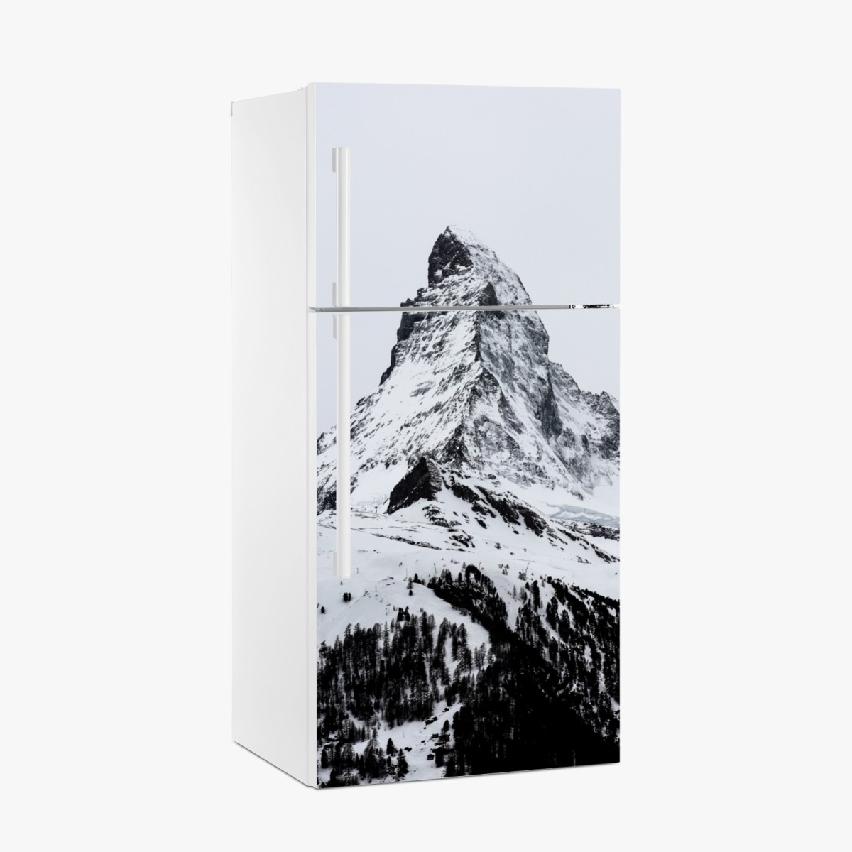 Fridge sticker solitary snow-covered mountain peak
