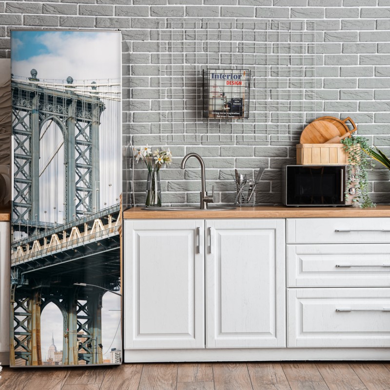 Naklejka na lodówkę ręcznie rysowany zimowy wzór botaniczny – Wallissimo®