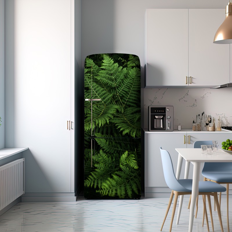 Naklejka na lodówkę bujna zielona paproć – Wallissimo® Naklejka na lodówkę bujna zielona paproć – Wallissimo®