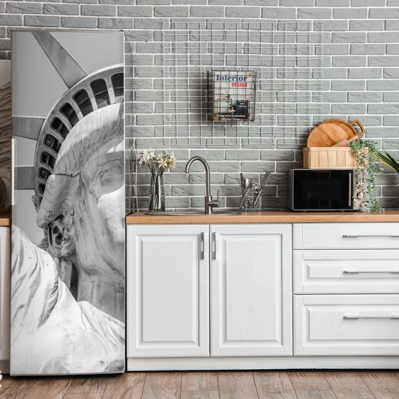 Naklejka na lodówkę delikatny różany wzór w pastelowych odcieniach – Wallissimo®