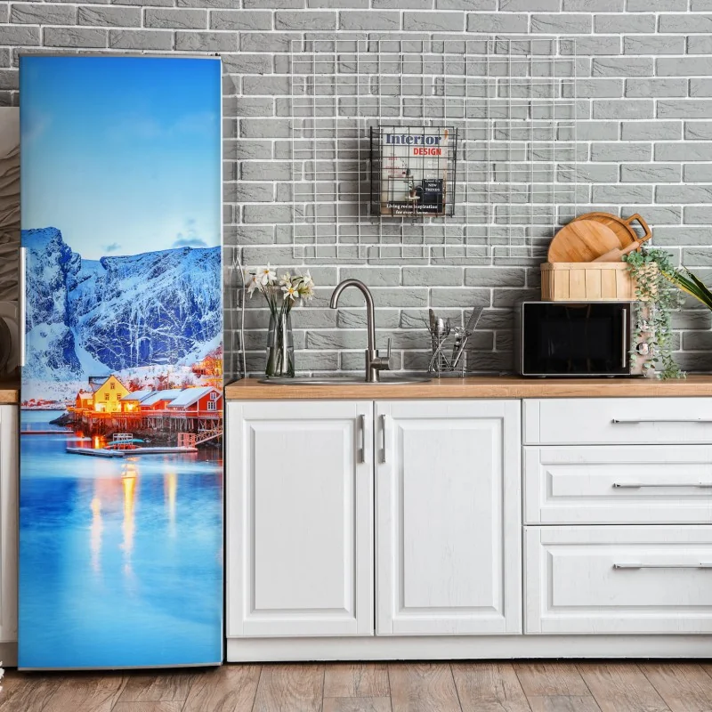 Naklejka na lodówkę złoty art deco wzór okręgów – Wallissimo®