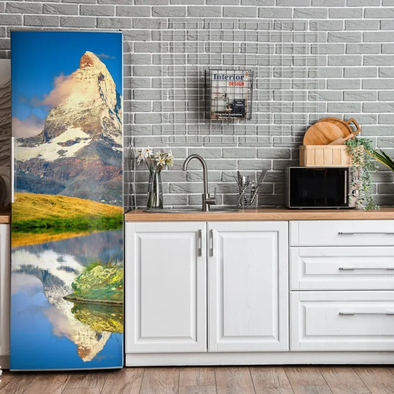 Naklejka na lodówkę jasny żółty wzór w kropki do pokoju – Wallissimo®