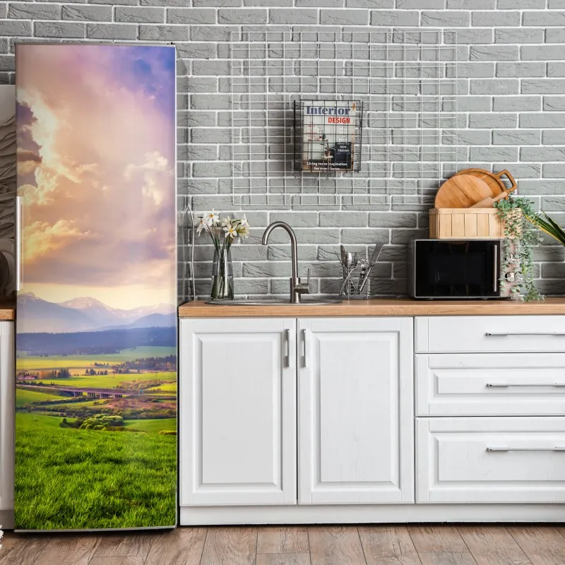 Naklejka na lodówkę delikatne złote róże — elegancki wzór kwiatowy – Wallissimo®