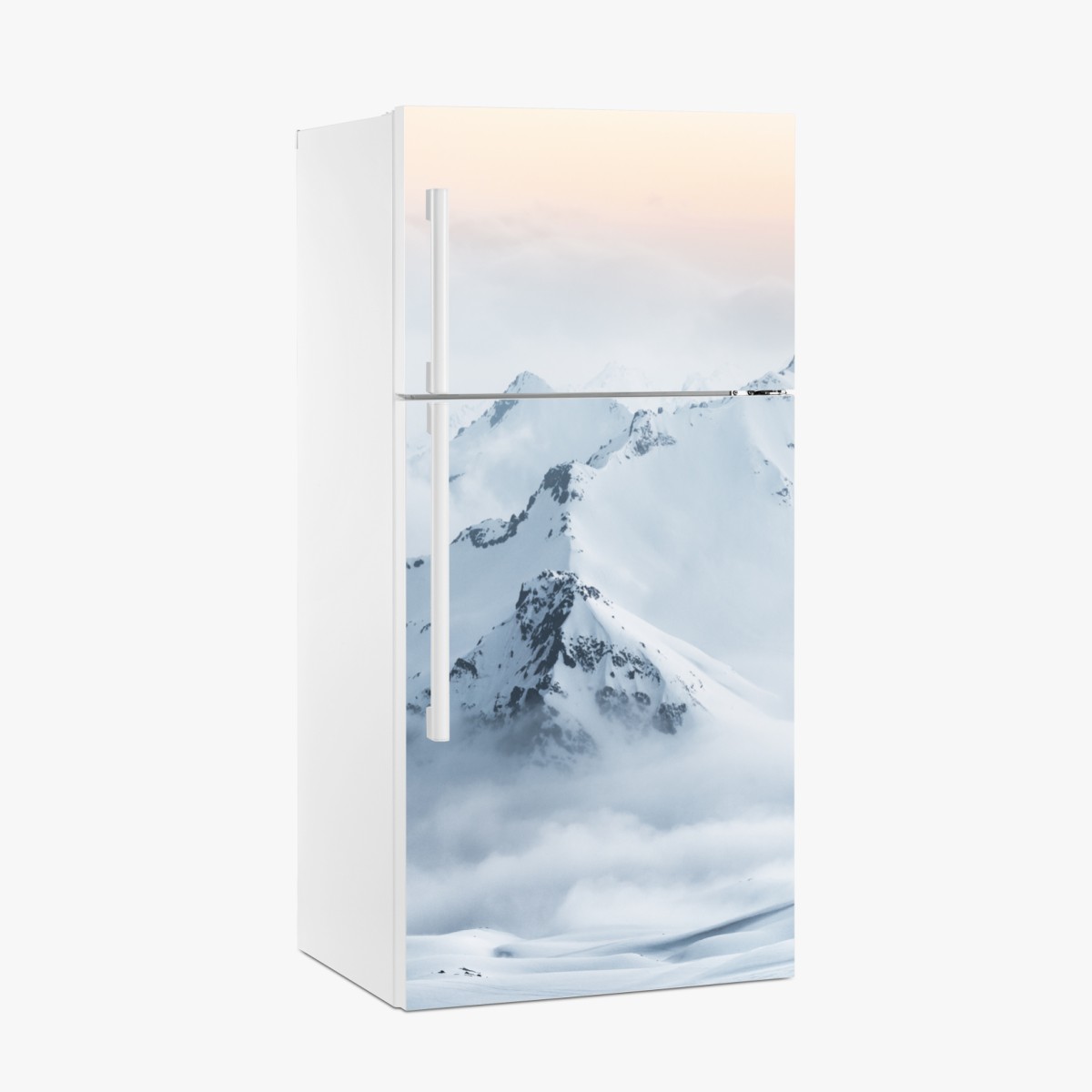 Fridge sticker snowy peaks of the Caucasus at dawn