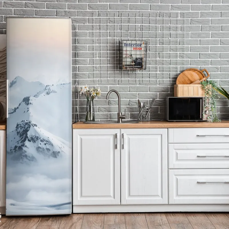 Naklejka na lodówkę złoto-czarny marmurowy wir abstrakcyjny – Wallissimo®