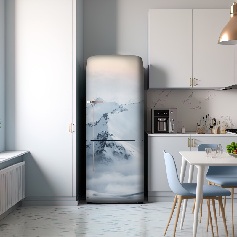 Naklejka na lodówkę śnieżne szczyty Kaukazu o świcie – Wallissimo® Naklejka na lodówkę śnieżne szczyty Kaukazu o świcie – Wallissimo®