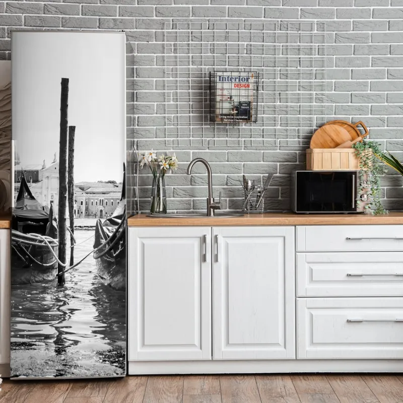 Naklejka na lodówkę widok z lotu ptaka na Downtown Dubai – Wallissimo®