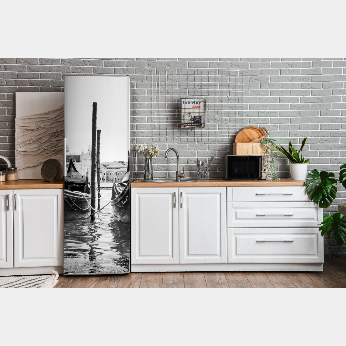 Naklejka na lodówkę gondole przy kei w Wenecji – Wallissimo® Naklejka na lodówkę gondole przy kei w Wenecji – Wallissimo®