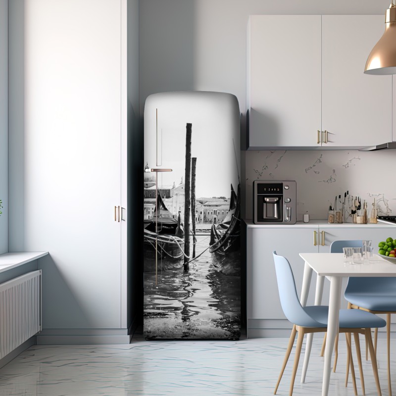 Naklejka na lodówkę gondole przy kei w Wenecji – Wallissimo® Naklejka na lodówkę gondole przy kei w Wenecji – Wallissimo®