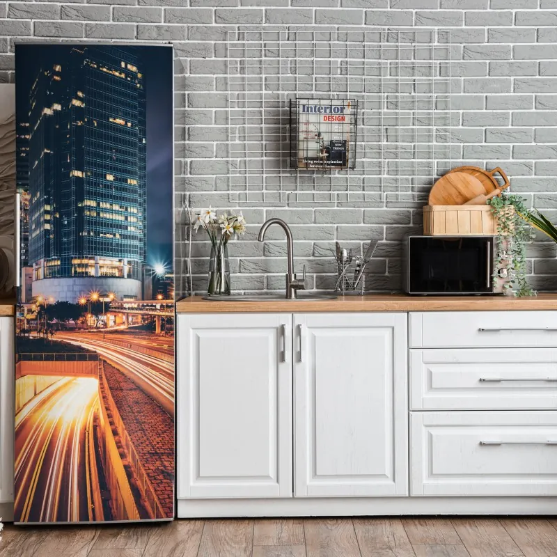 Naklejka na lodówkę gwiaździsta Droga Mleczna nad lasem – Wallissimo®