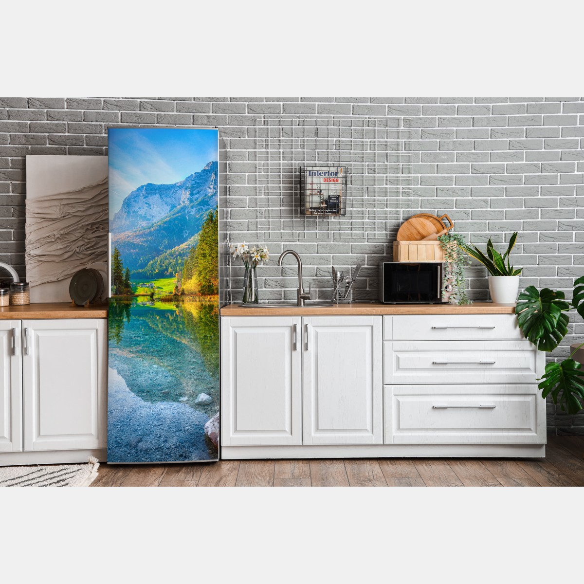 Naklejka na lodówkę jezioro Hintersee jesienny zachód i odbicie – Wallissimo® Naklejka na lodówkę jezioro Hintersee jesienny zachód i odbicie – Wallissimo®