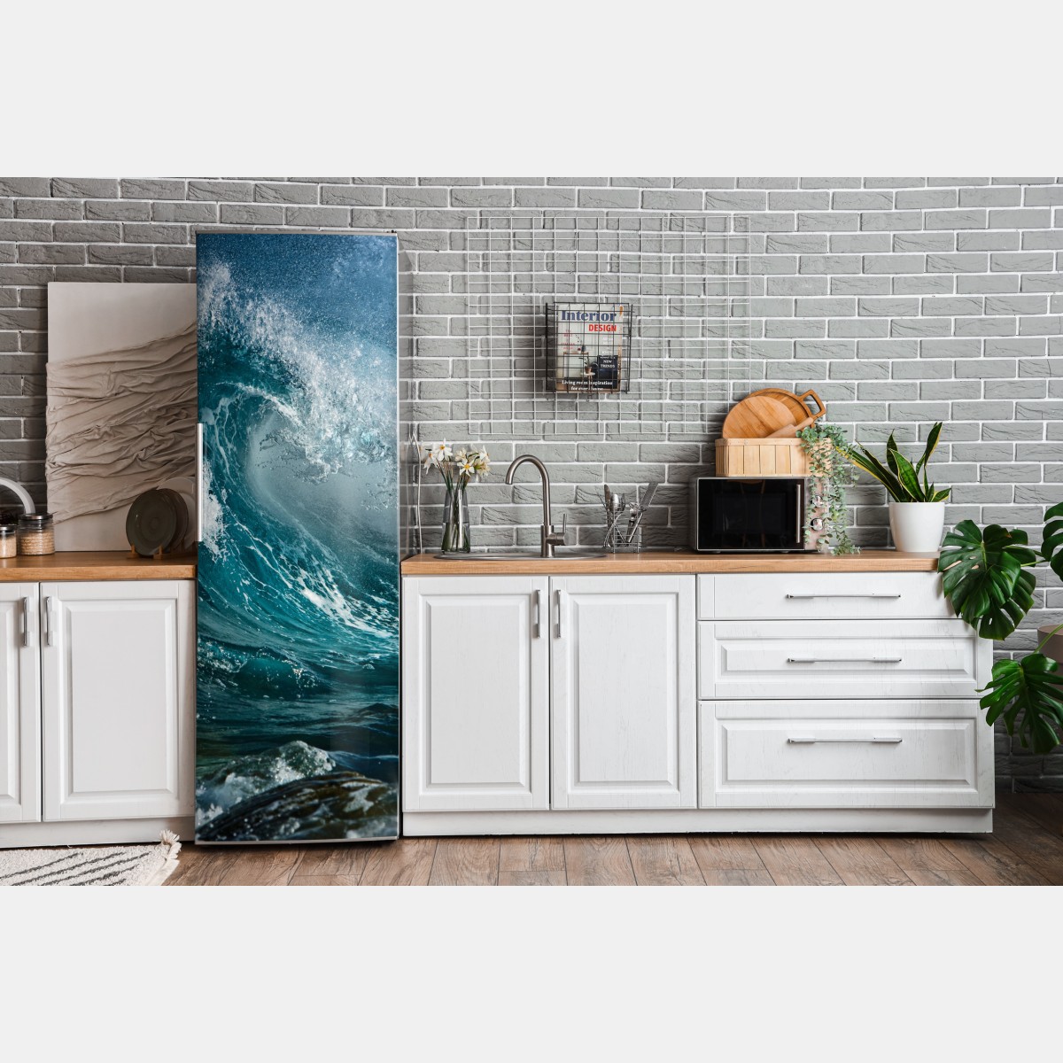 Naklejka na lodówkę turkusowa fala oceanu w ruchu – Wallissimo® Naklejka na lodówkę turkusowa fala oceanu w ruchu – Wallissimo®