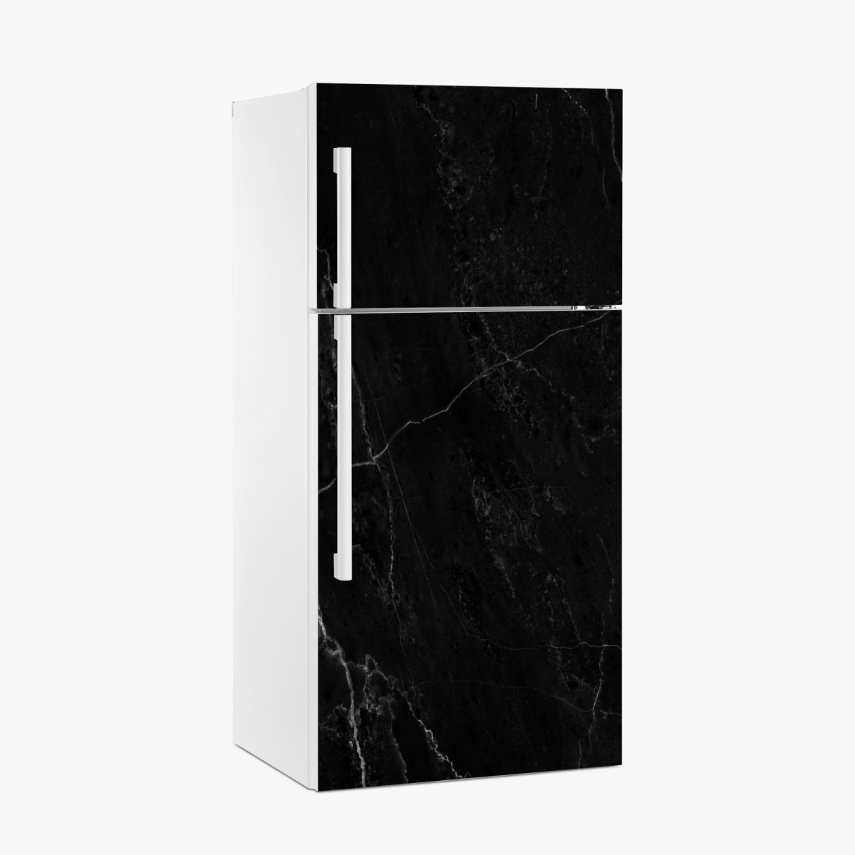 Fridge sticker black marble with white veins