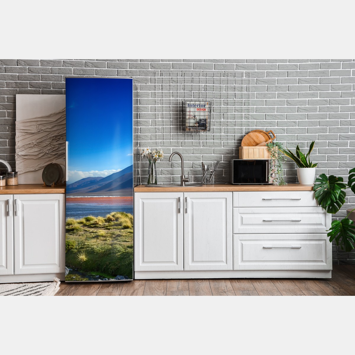 Naklejka na lodówkę spokojna laguna górska – Wallissimo® Naklejka na lodówkę spokojna laguna górska – Wallissimo®