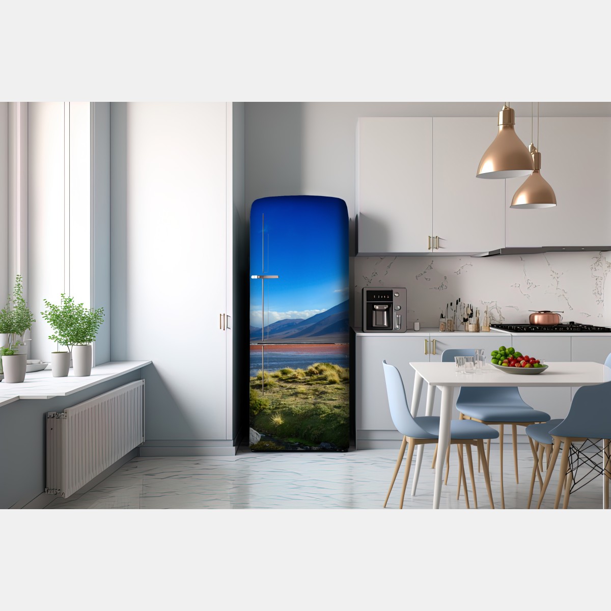 Naklejka na lodówkę spokojna laguna górska – Wallissimo® Naklejka na lodówkę spokojna laguna górska – Wallissimo®