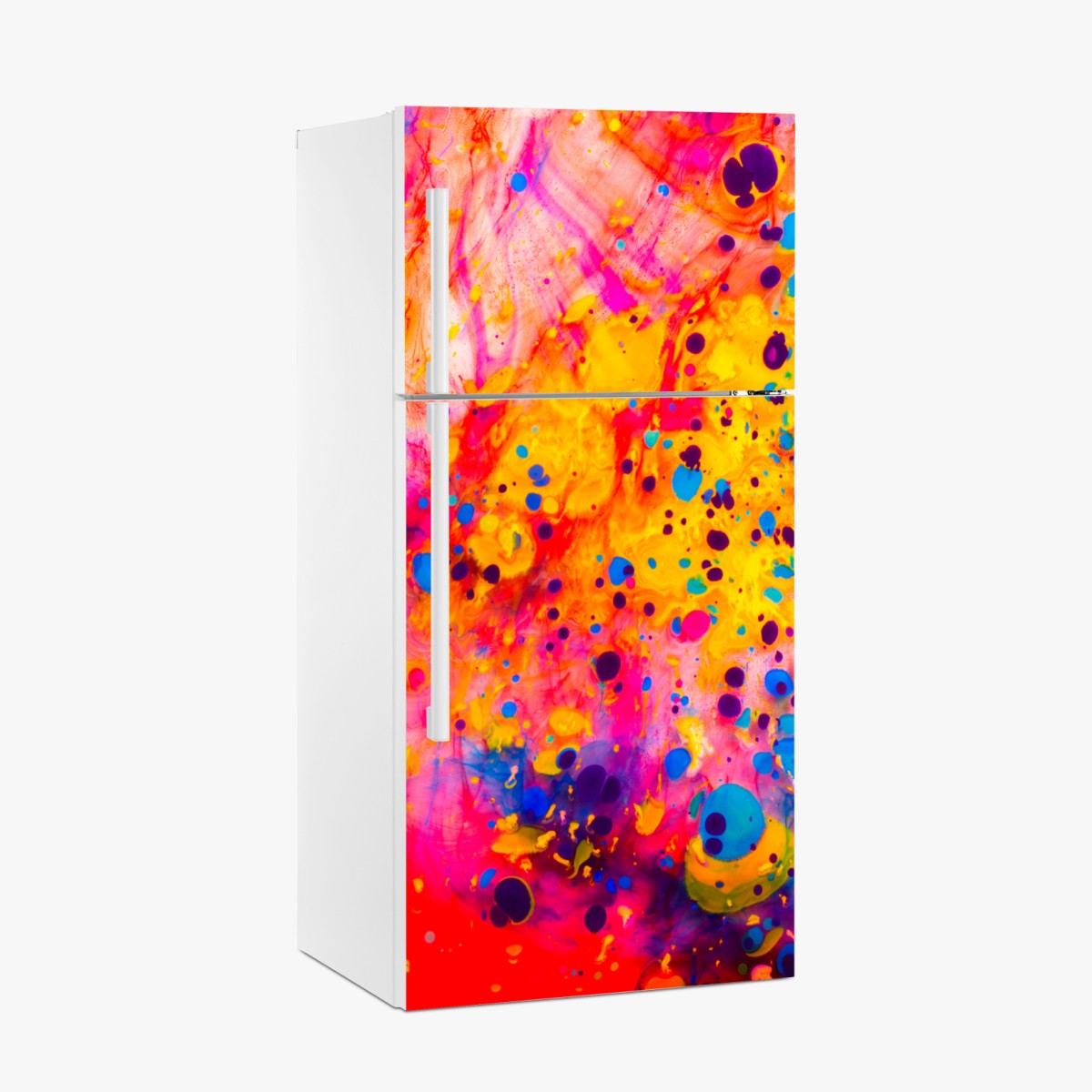 Fridge sticker Ottoman marbling abstract in vibrant colors
