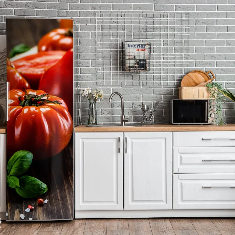 Naklejka na lodówkę tropikalny botaniczny wzór kwiatowy – Wallissimo®