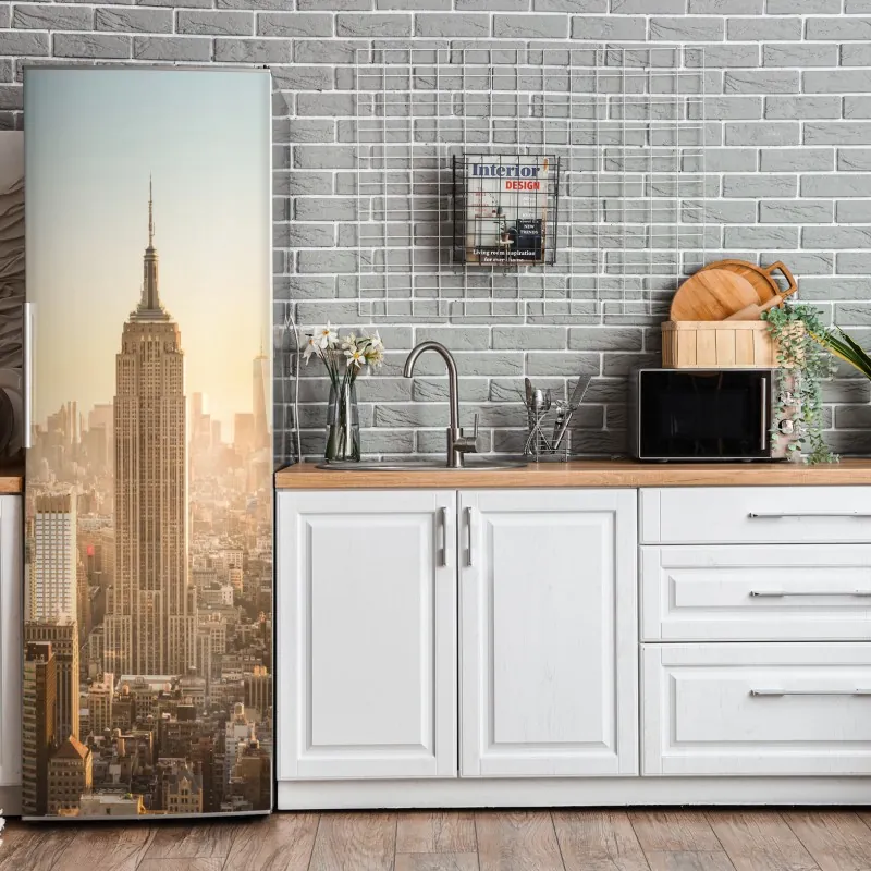 Naklejka na lodówkę spokojna leśna ścieżka wiosną – Wallissimo®