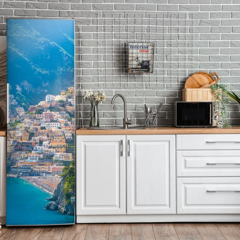 Naklejka na lodówkę trzy dmuchawce na turkusowym tle – Wallissimo®