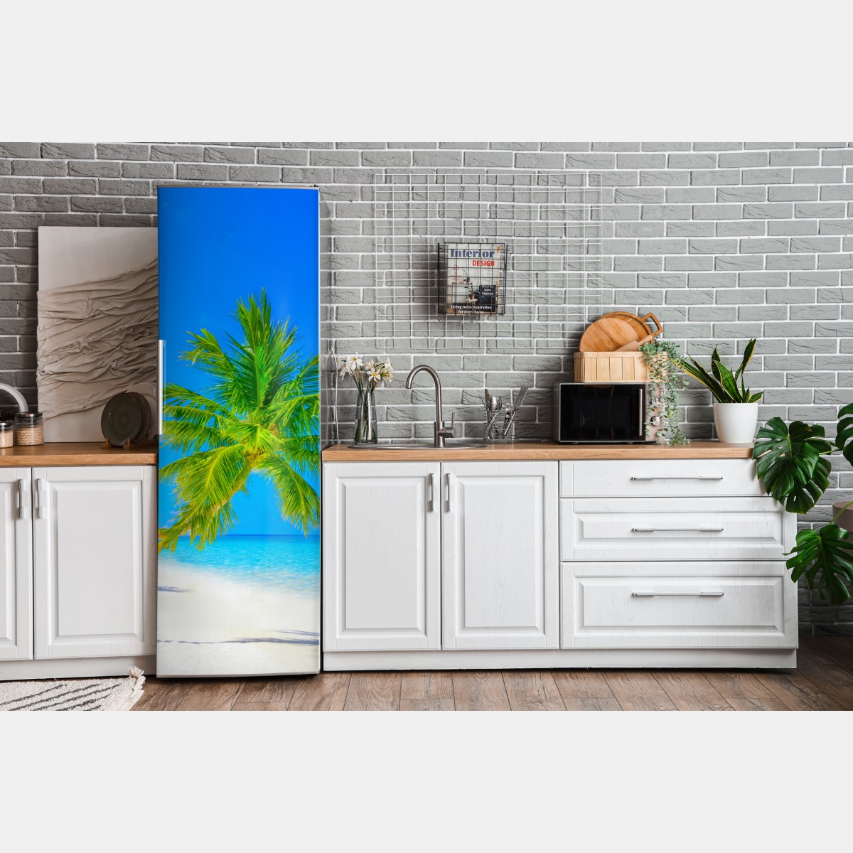 Naklejka na lodówkę rajska plaża na Malediwach – Wallissimo® Naklejka na lodówkę rajska plaża na Malediwach – Wallissimo®