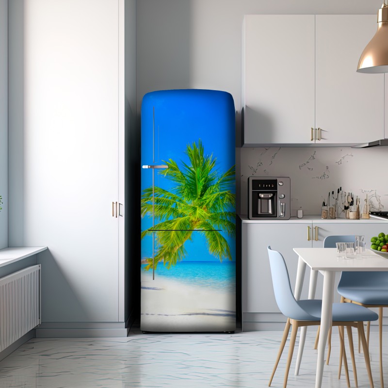 Naklejka na lodówkę rajska plaża na Malediwach – Wallissimo® Naklejka na lodówkę rajska plaża na Malediwach – Wallissimo®