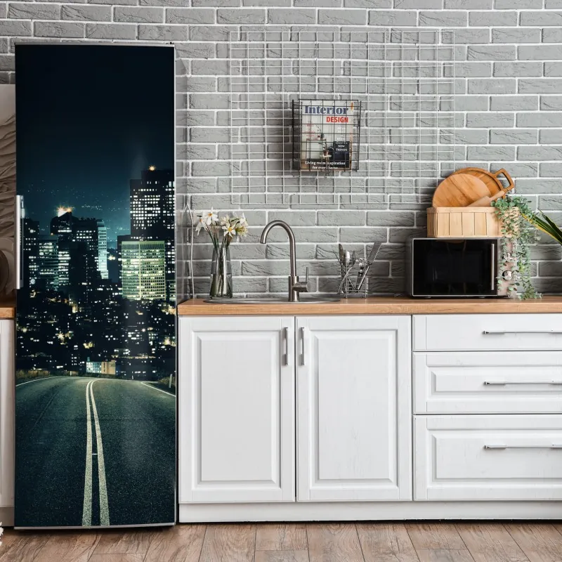 Naklejka na lodówkę spokojne monochromatyczne jezioro z odbiciami – Wallissimo®