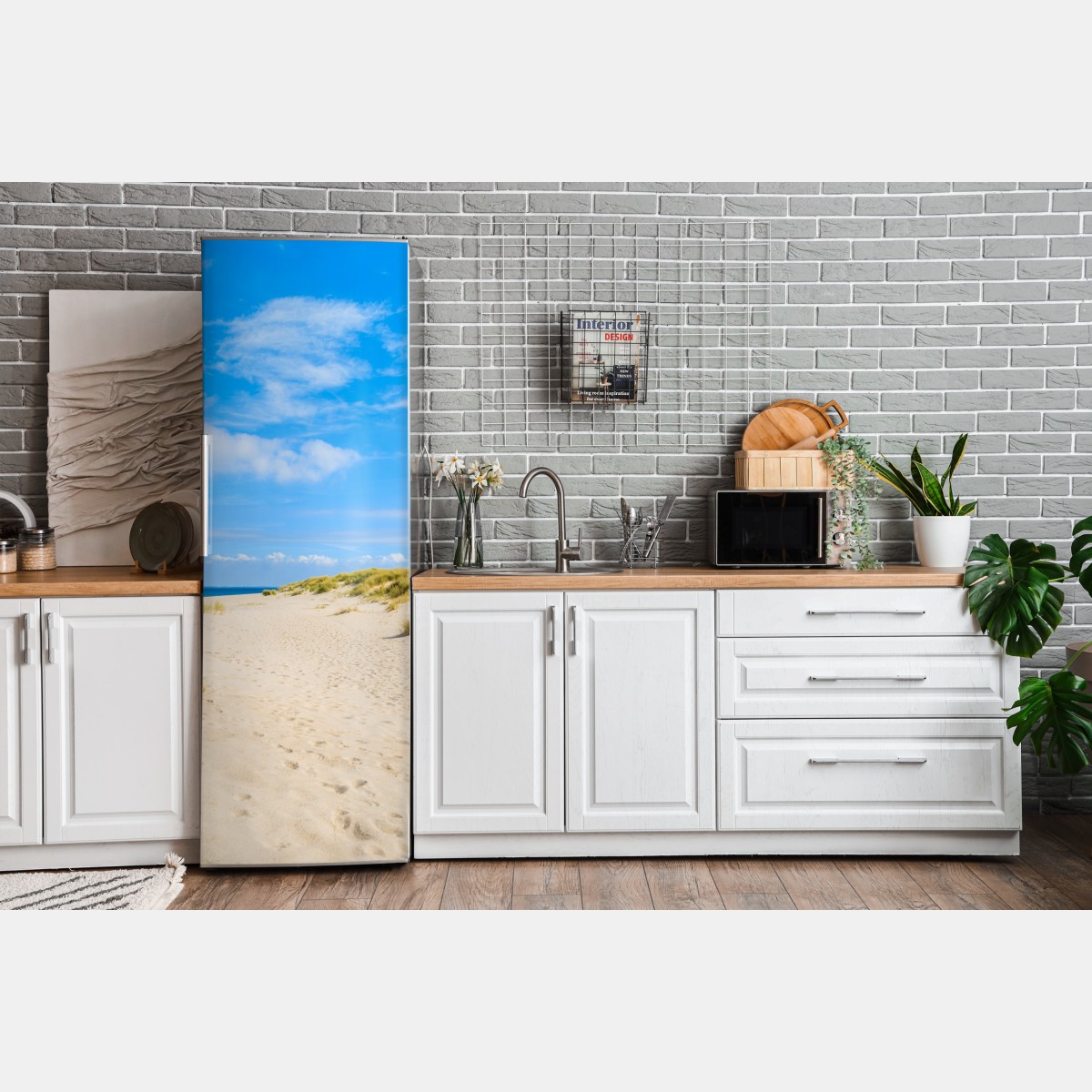 Naklejka na lodówkę spokojne wydmy Sylt z latarnią morską – Wallissimo® Naklejka na lodówkę spokojne wydmy Sylt z latarnią morską – Wallissimo®