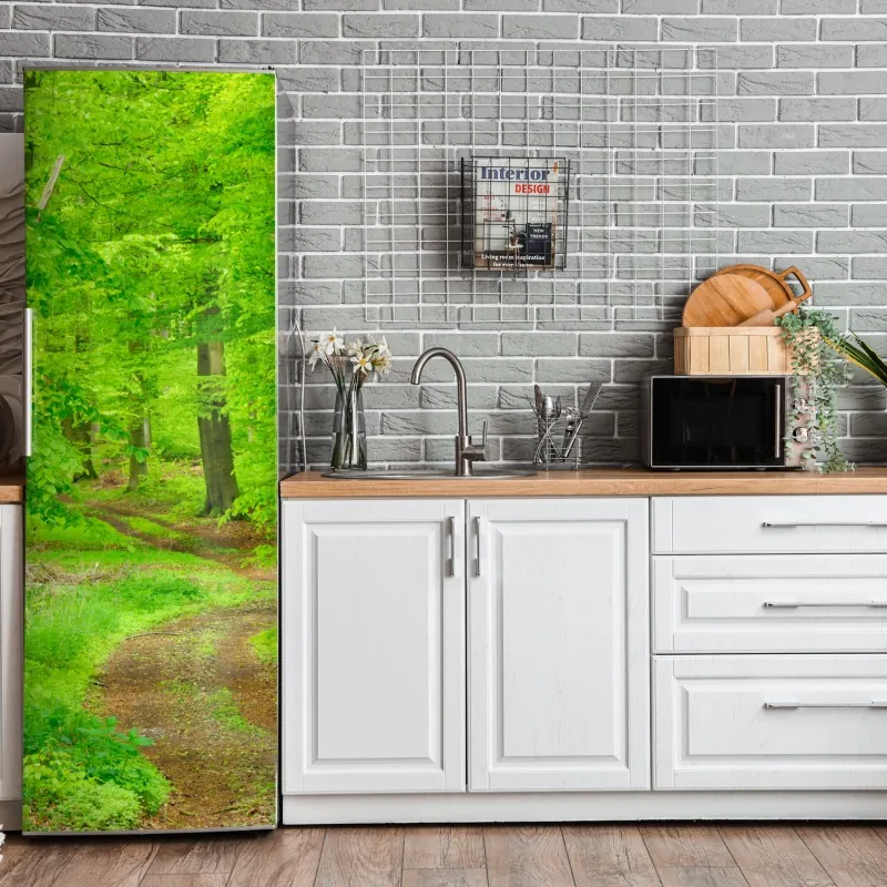 Naklejka na lodówkę panorama Nowego Jorku w monochromie – Wallissimo®