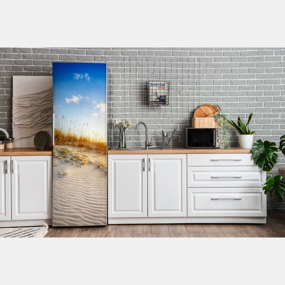 Naklejka na lodówkę zachód słońca nad wydmami Grace Bay – Wallissimo® Naklejka na lodówkę zachód słońca nad wydmami Grace Bay – Wallissimo®