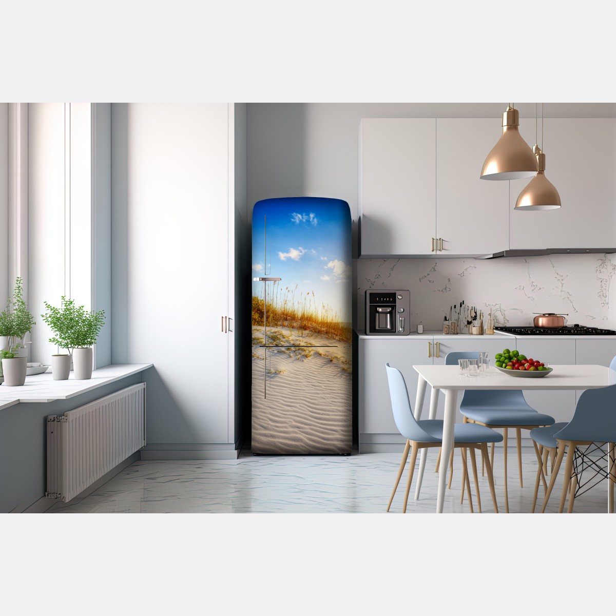 Naklejka na lodówkę zachód słońca nad wydmami Grace Bay – Wallissimo® Naklejka na lodówkę zachód słońca nad wydmami Grace Bay – Wallissimo®