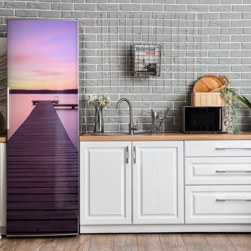 Naklejka na lodówkę zabawny tropikalny wzór geometryczny – Wallissimo®