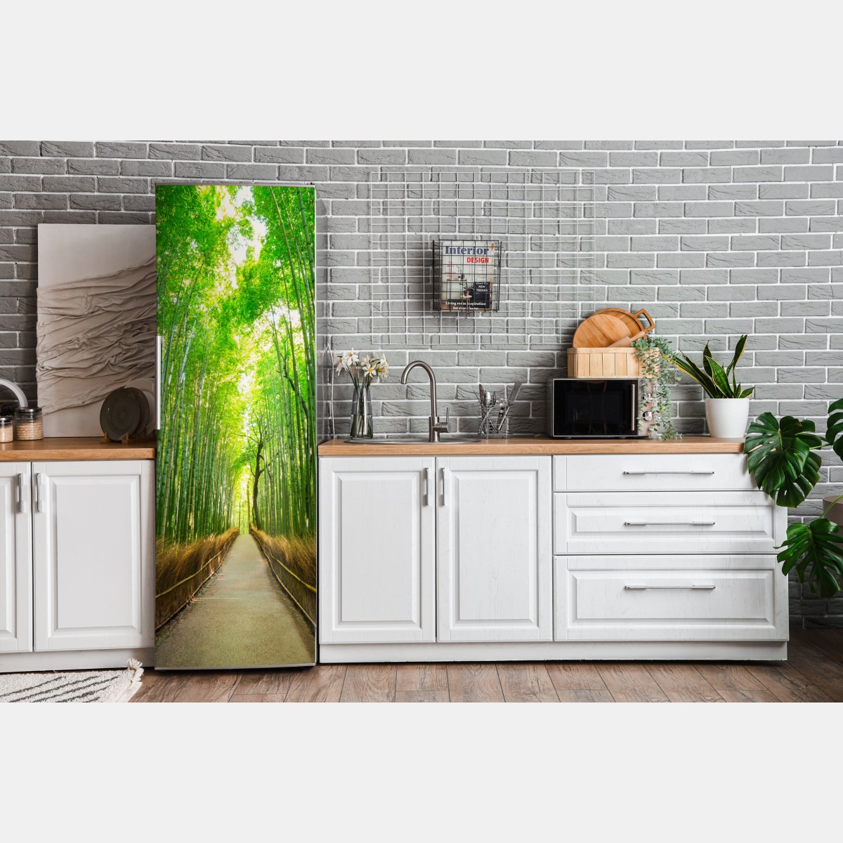 Naklejka na lodówkę spokojna ścieżka bambusowa w Kioto – Wallissimo® Naklejka na lodówkę spokojna ścieżka bambusowa w Kioto – Wallissimo®