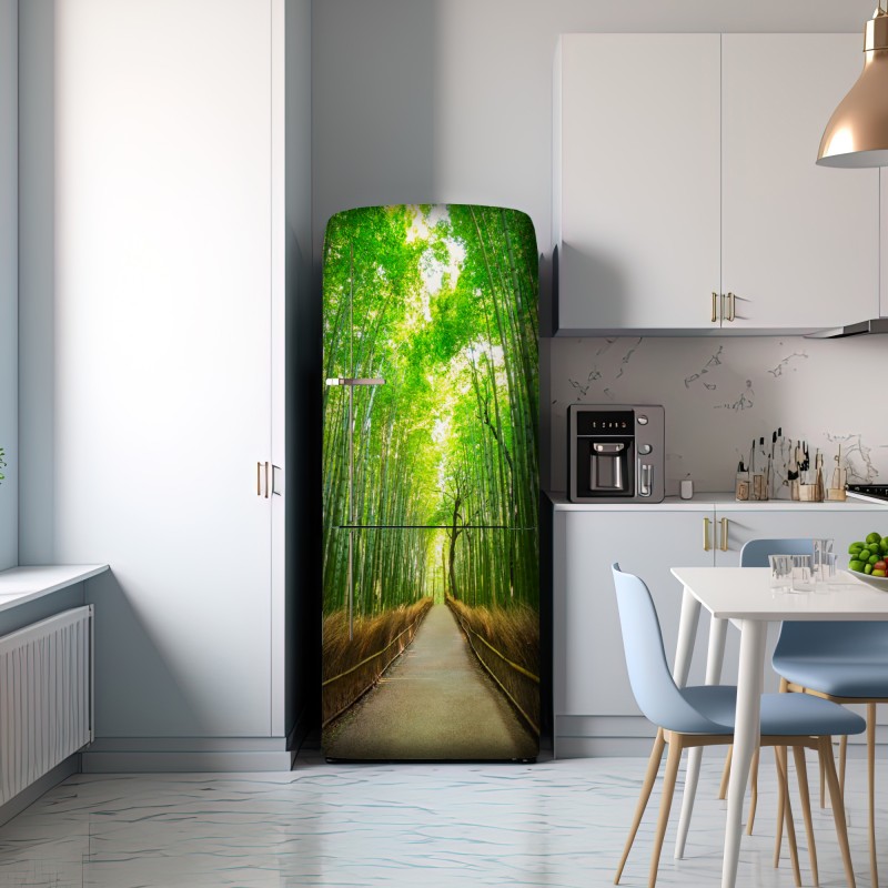 Naklejka na lodówkę spokojna ścieżka bambusowa w Kioto – Wallissimo® Naklejka na lodówkę spokojna ścieżka bambusowa w Kioto – Wallissimo®