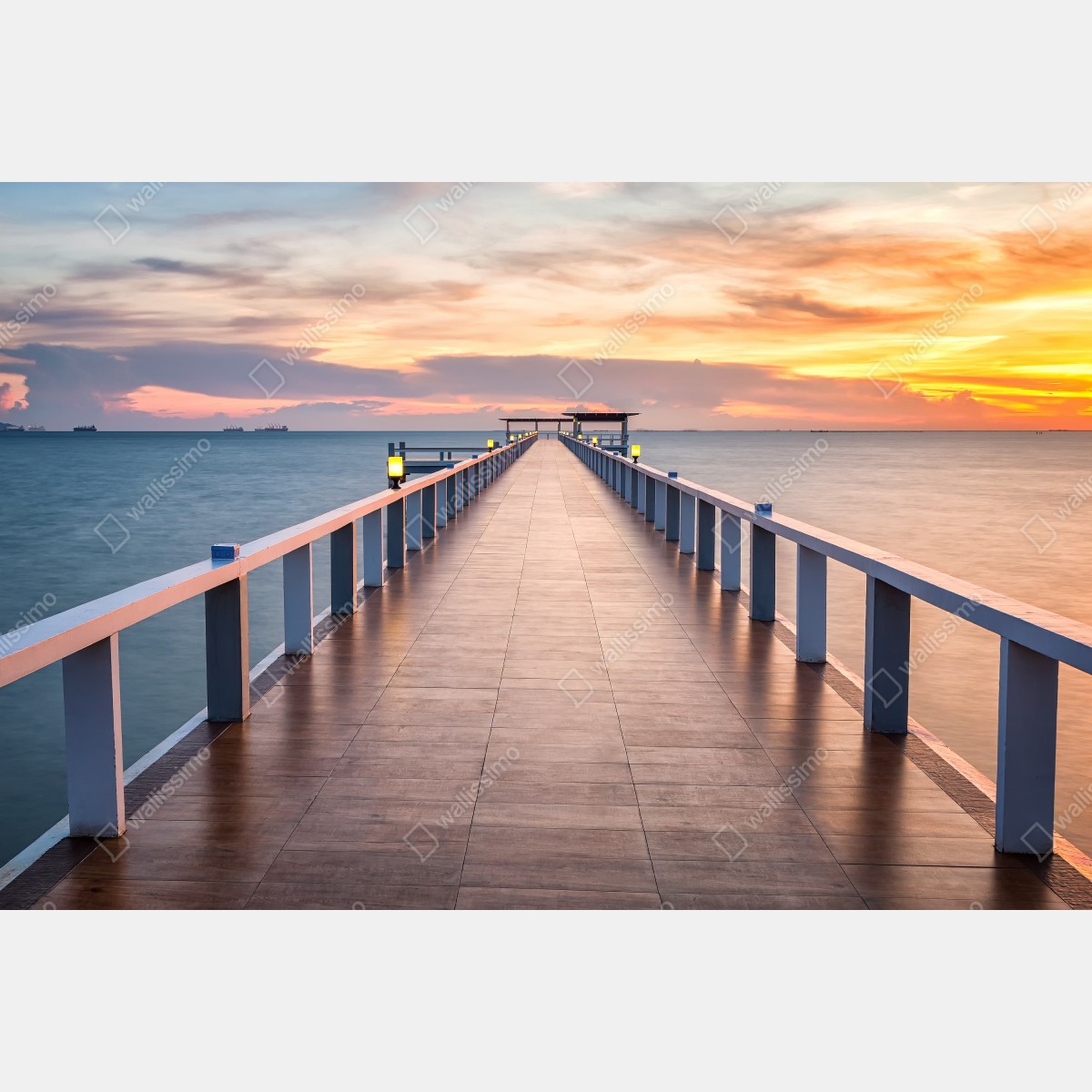 Naklejka na lodówkę molo o zachodzie słońca – Wallissimo® Naklejka na lodówkę molo o zachodzie słońca – Wallissimo®