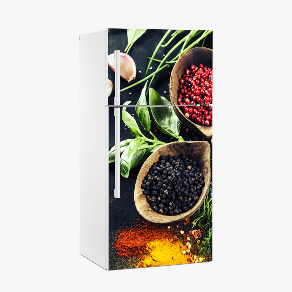 Fridge sticker vibrant spices and fresh herbs