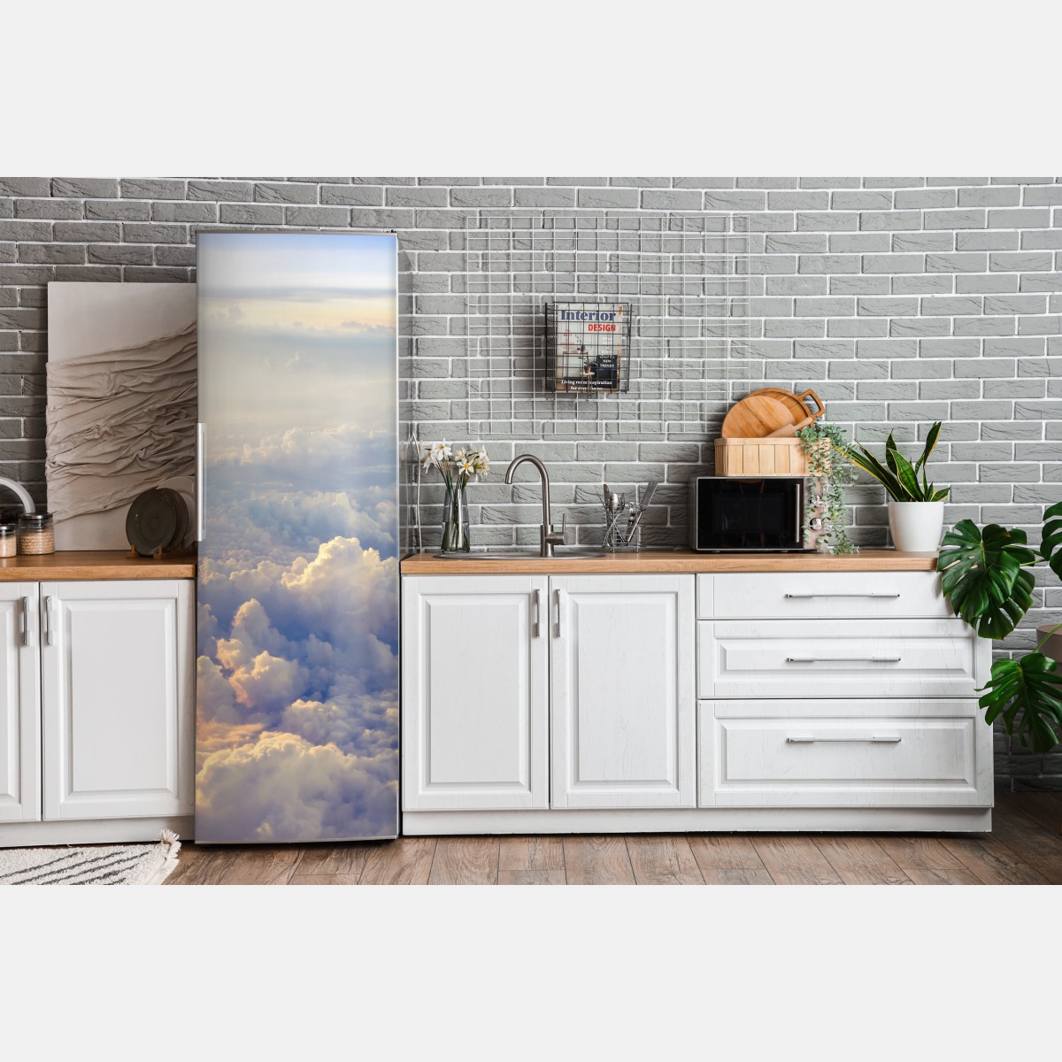 Naklejka na lodówkę słoneczne chmury nad horyzontem – Wallissimo® Naklejka na lodówkę słoneczne chmury nad horyzontem – Wallissimo®