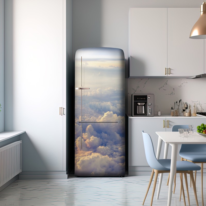 Naklejka na lodówkę słoneczne chmury nad horyzontem – Wallissimo® Naklejka na lodówkę słoneczne chmury nad horyzontem – Wallissimo®
