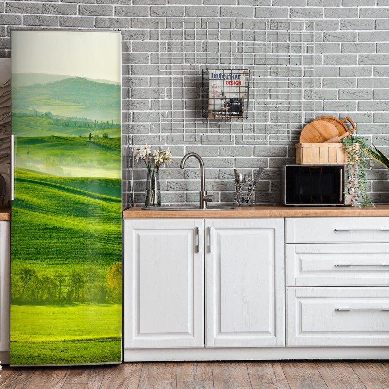 Naklejka na lodówkę zabawny tropikalny wzór geometryczny – Wallissimo®