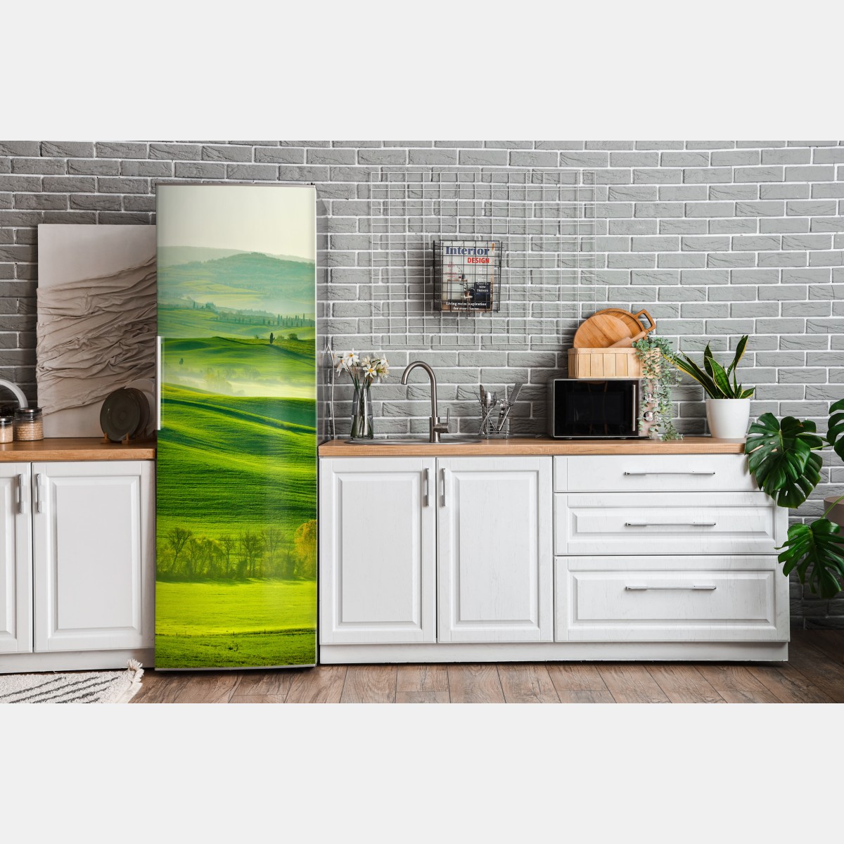 Naklejka na lodówkę słoneczne falujące wzgórza Toskanii – Wallissimo® Naklejka na lodówkę słoneczne falujące wzgórza Toskanii – Wallissimo®