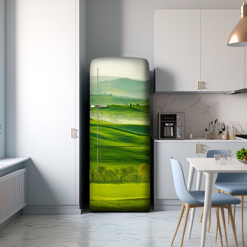Naklejka na lodówkę słoneczne falujące wzgórza Toskanii – Wallissimo® Naklejka na lodówkę słoneczne falujące wzgórza Toskanii – Wallissimo®