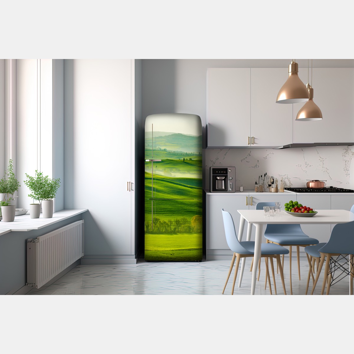 Naklejka na lodówkę słoneczne falujące wzgórza Toskanii – Wallissimo® Naklejka na lodówkę słoneczne falujące wzgórza Toskanii – Wallissimo®