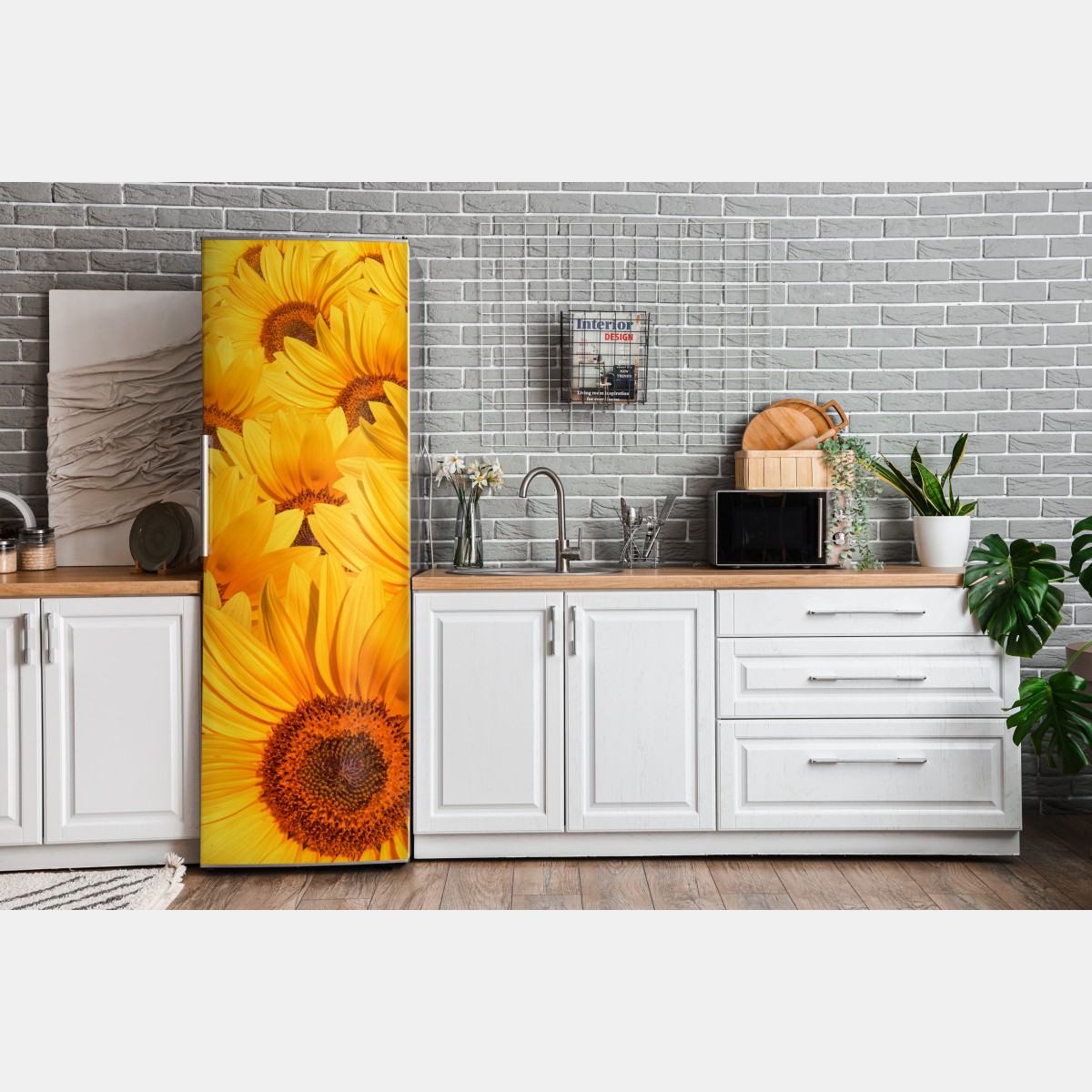 Naklejka na lodówkę złote pole słoneczników – Wallissimo® Naklejka na lodówkę złote pole słoneczników – Wallissimo®